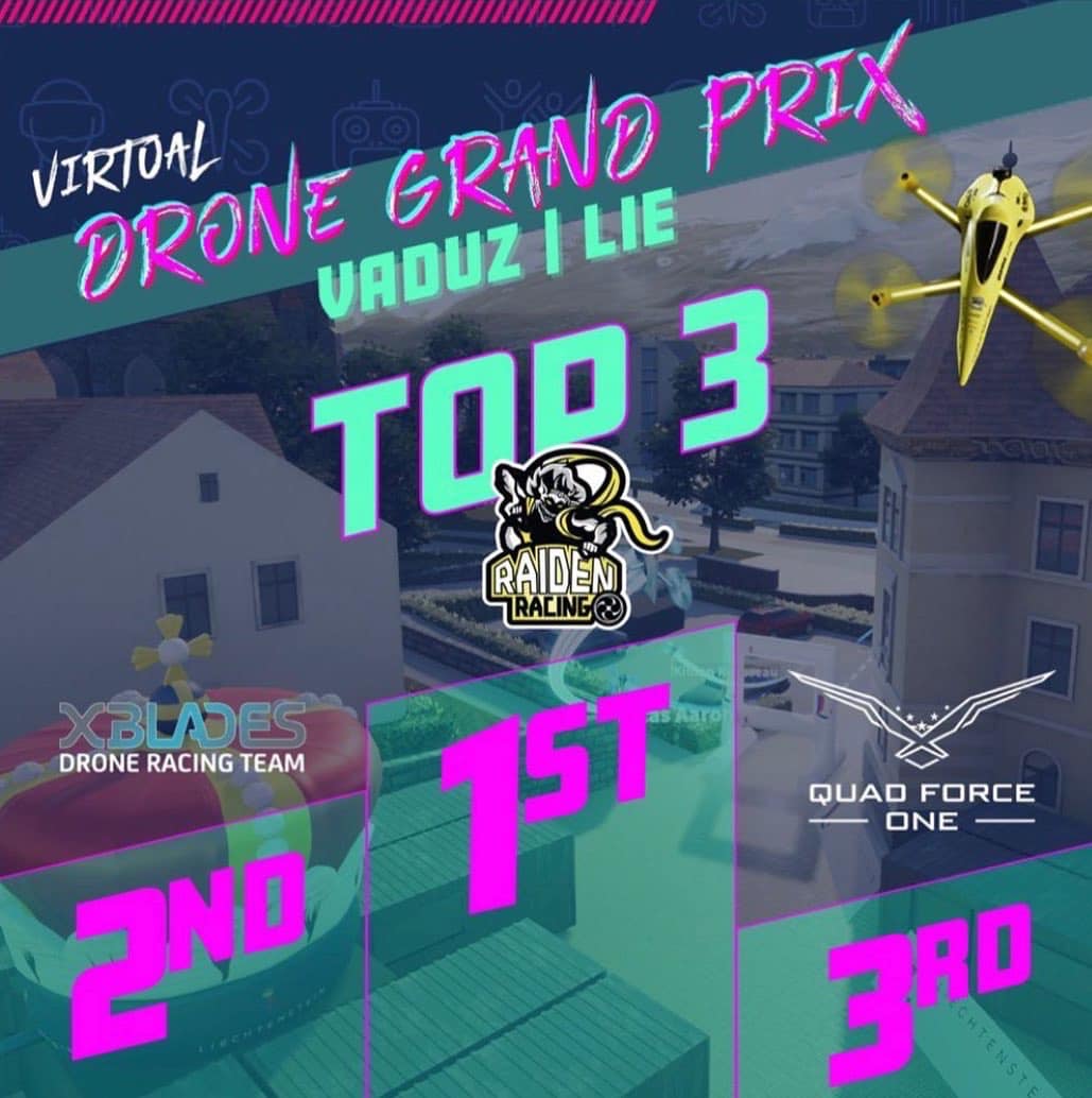 ドローンレース２０２２シーズン開幕！開幕戦『Virtual Drone GP in VADUZ|LIE』で『RAIDEN RACING』が優勝